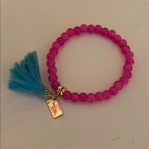 Lilly Pulitzer pink bracelet with tassel